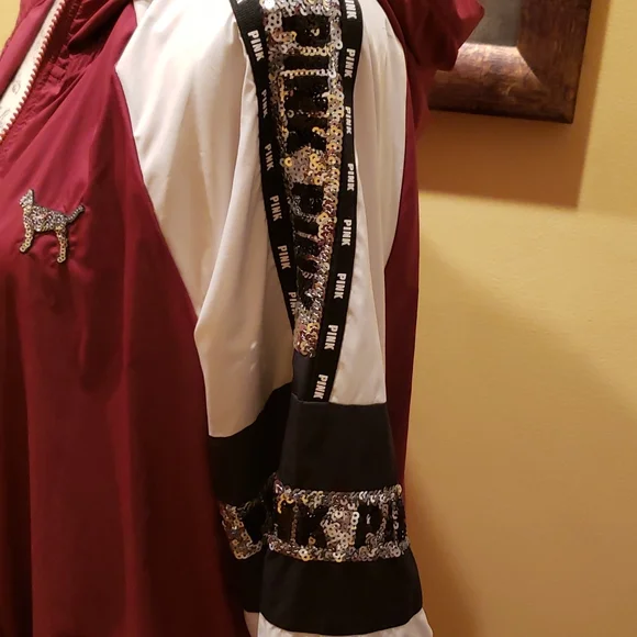 Victoria's secret pink burgundy glitter jacket size XS/S - Picture 6 of 10